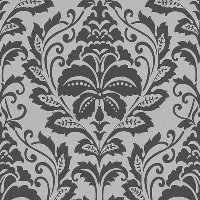 Neo-klasiskās tapetes pelēkā un melnā krāsā, 1320716 Tapetenshop.lv