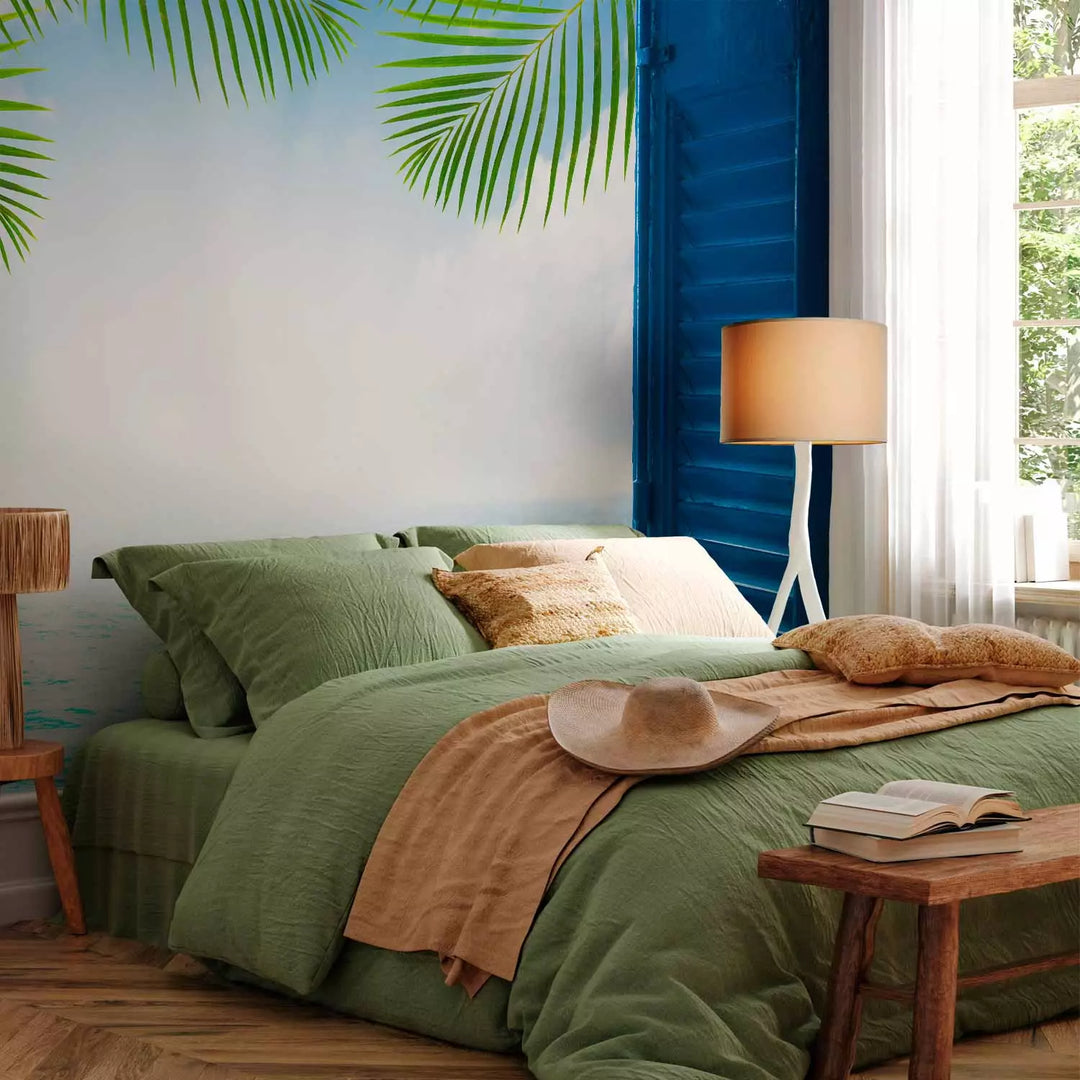 Wall Murals - Ocean view - open windows overlooking palms, 150885