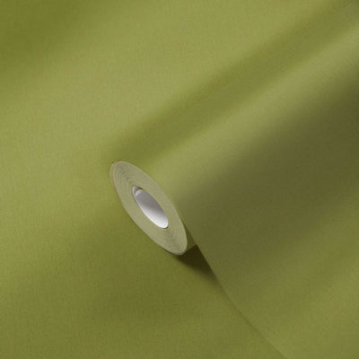 Olive green wallpaper with linen texture, 1341225 AS Creation