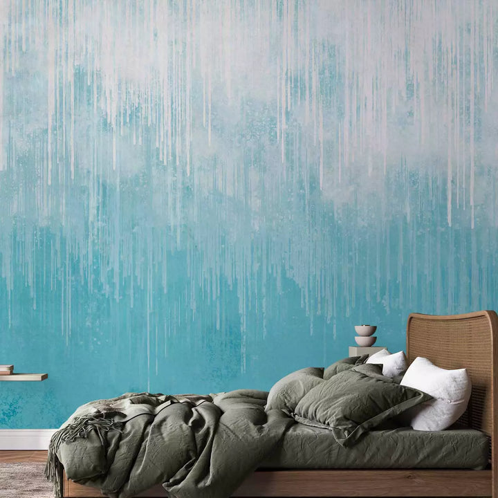 Fototapetes ar abstrakta rakstu zilos toņos - Lietus, 142633