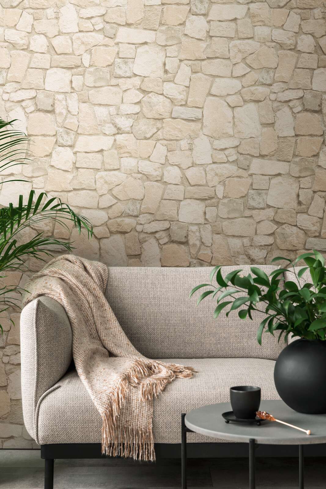 Papīra tapetes ar akmens imitāciju brūnos toņos - 692429 AS Creation