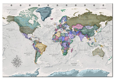 Pasaules karte uz gaiši pelēka fona, (x 1), Tapetenshop.lv.