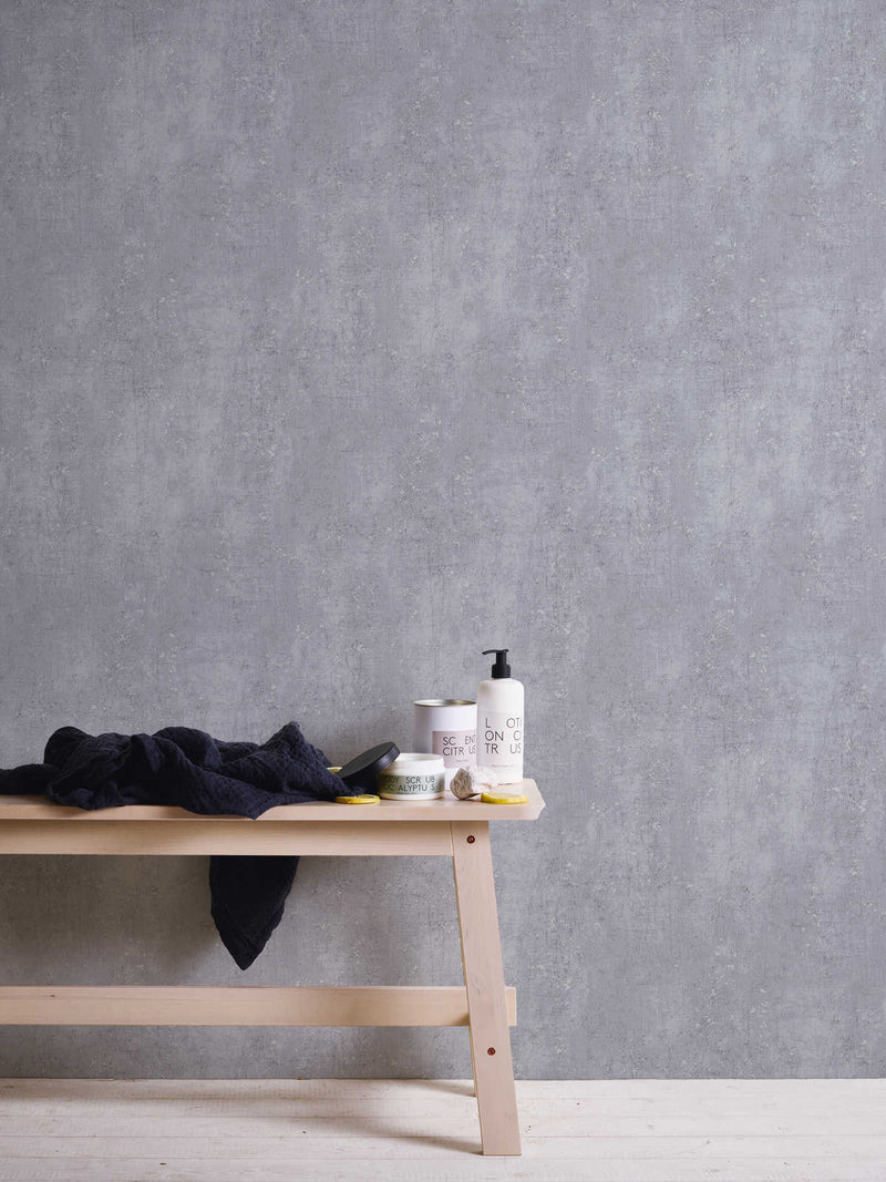 Gray wallpaper with plaster pattern Tapetenshop.lv