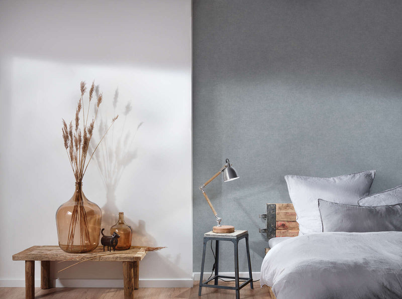 Grey Plain wallpapers with textile look, 1404616 AS Creation