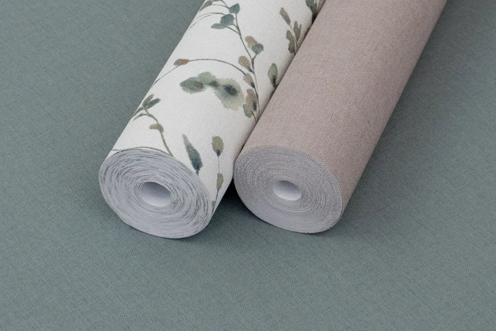 Rasch 1554066 siltas kafijas (taupe) toņa flizelīna tapetes ar auduma tekstūru