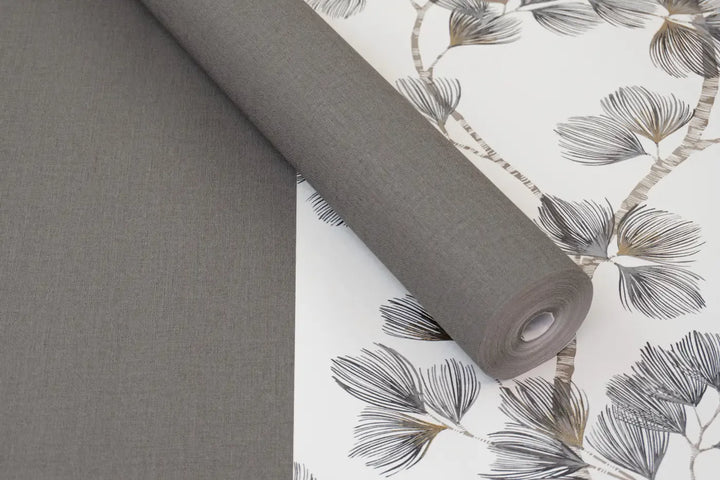 Rasch wallpaper 1554163 | A graphite grey shade with a pronounced fabric texture