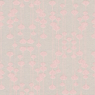 Retro tapetes, matētas ar spīduma efektu: bēšā un rozā, 1271050 AS Creation