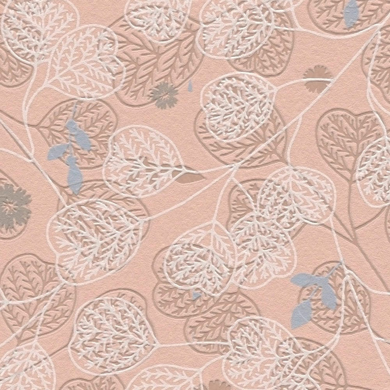 Rožiniai tapetai su senoviniu gėlių raštu, 1373711 AS Creation