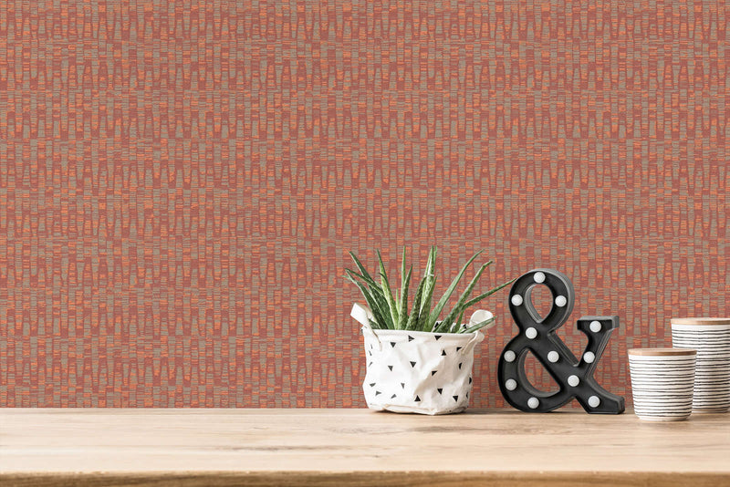 Red-brown wallpaper with inconspicuous pattern, 1373412 AS Creation