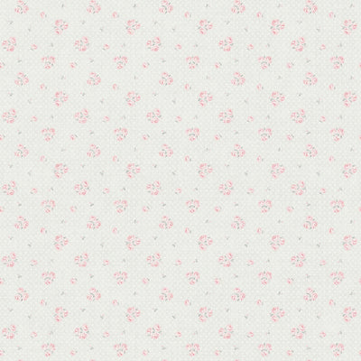 Shabby Chic gėlių tapetai: šviesiai pilka ir rožinė - 1373021 AS Creation