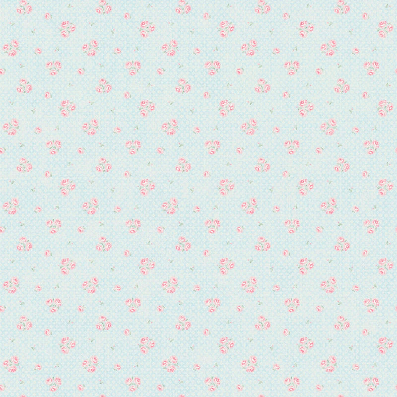 Shabby Chic floral wallpaper - blue, pink, white - 1373017 AS Creation