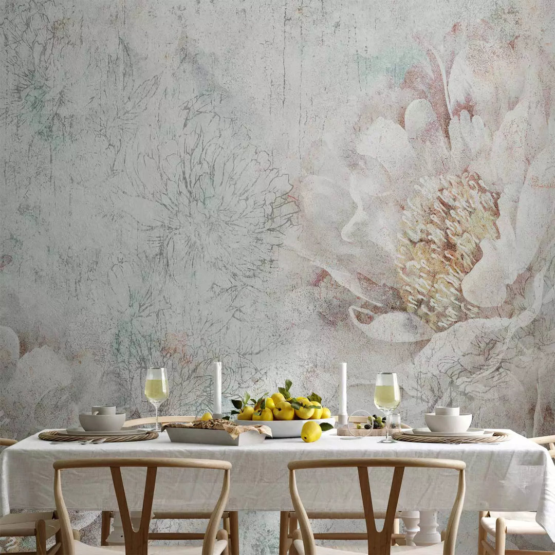 Wall Murals with abstract flowers - silk flowers, 142700