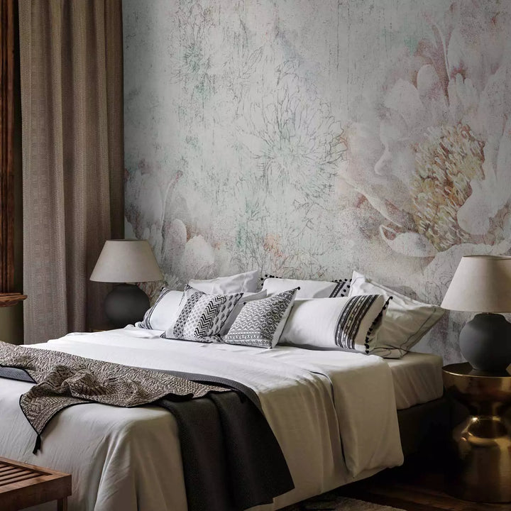 Wall Murals with abstract flowers - silk flowers, 142700