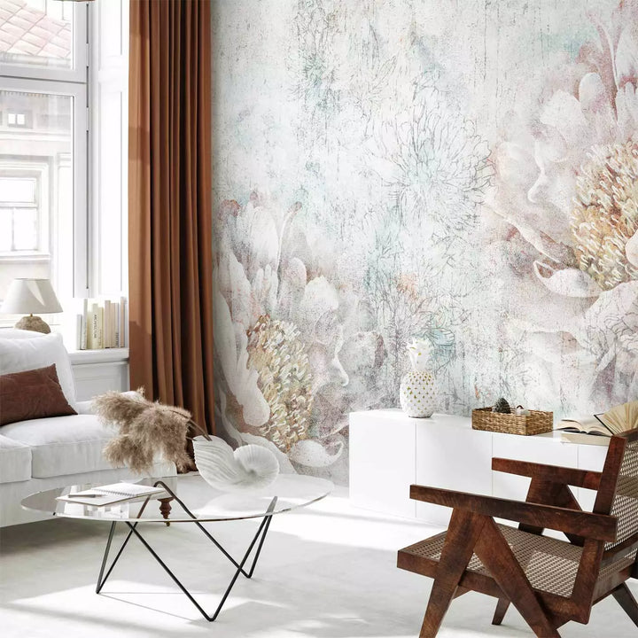 Wall Murals with abstract flowers - silk flowers, 142700