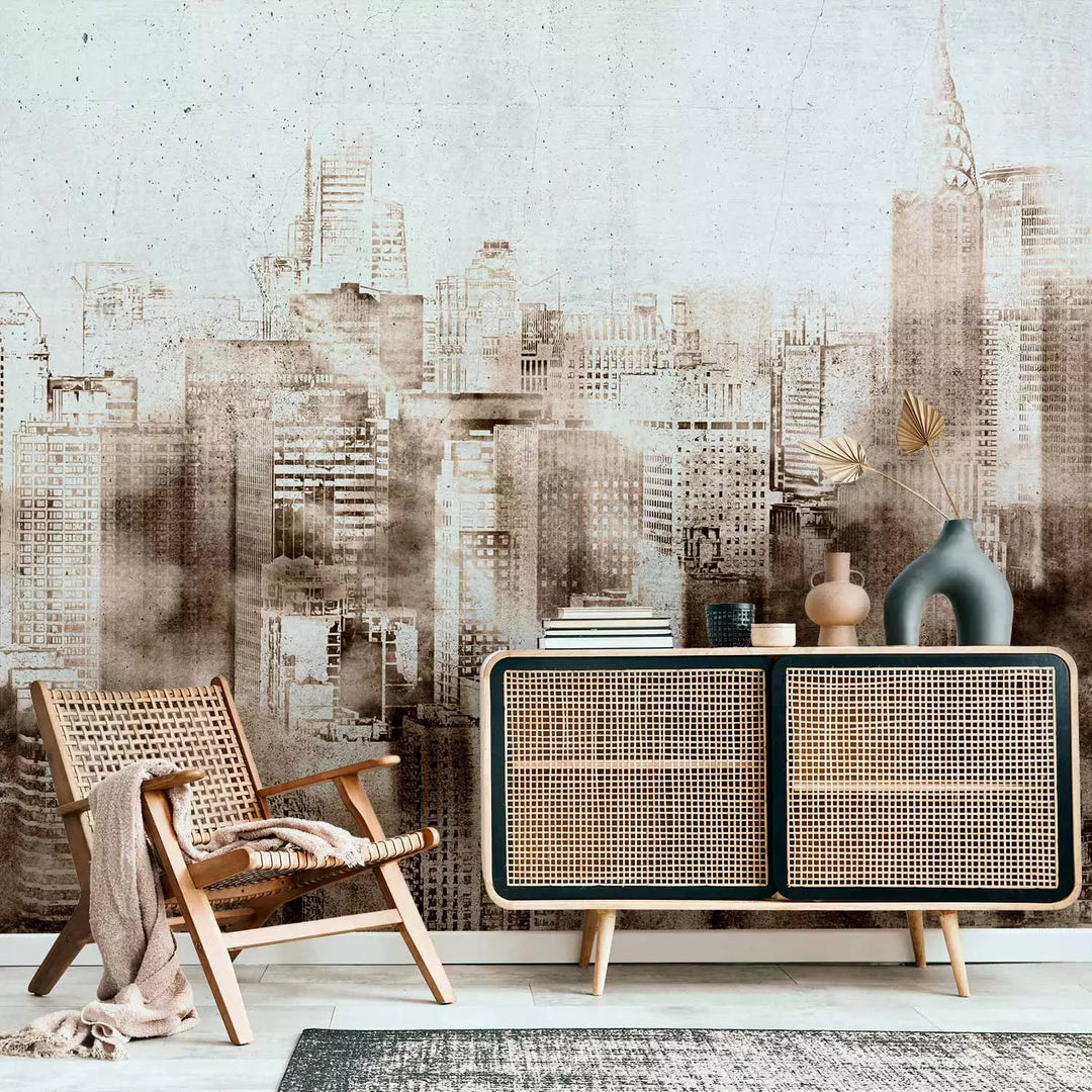 Fototapetes - Abstrakts motīvs ar lielpilsētas arhitektūru, 137240