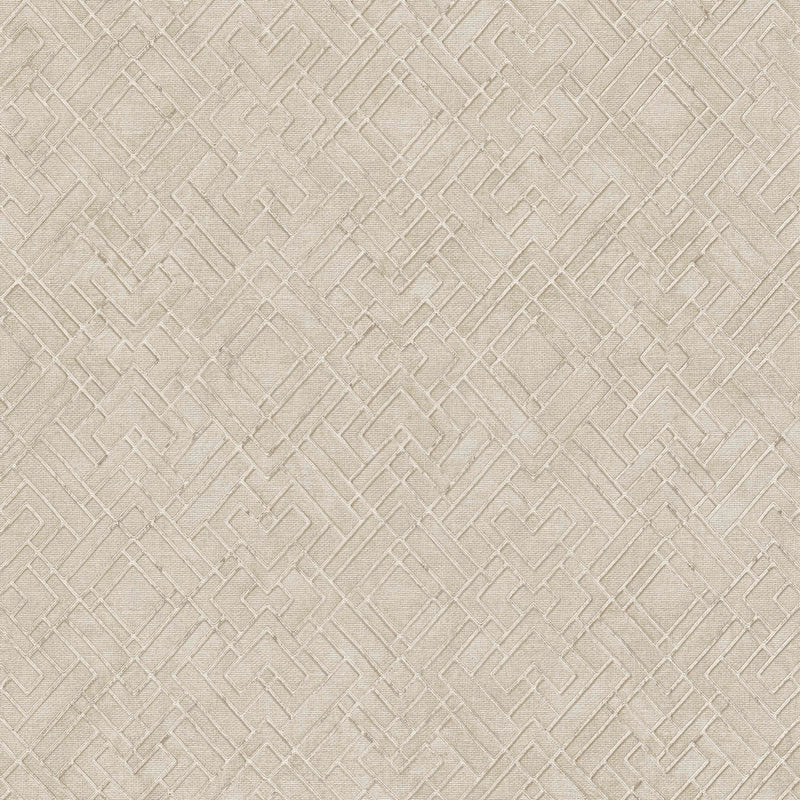 Beige tapetti, jossa on Art Deco -viivakuvio, 1366272 AS Creation