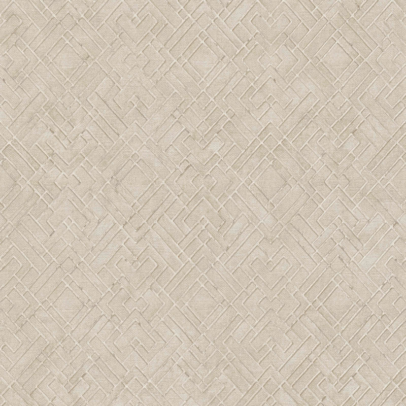 Beige wallpaper with Art Deco line pattern, 1366272 AS Creation