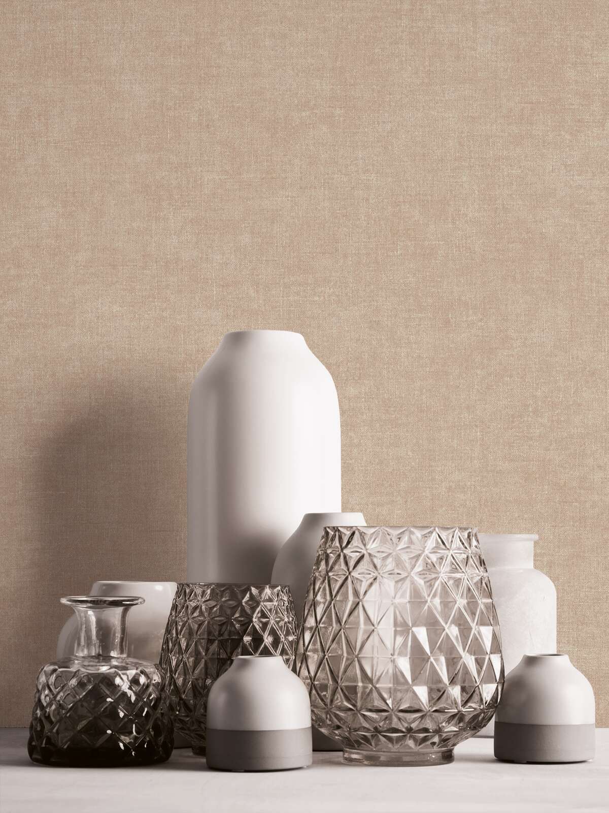 Ar auduma faktūru tapetes AS Creation brūnā krāsā AS 367215 AS Creation