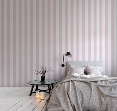 Striped wallpaper for nursery in soft pink 1351052 Without PVC AS Creation