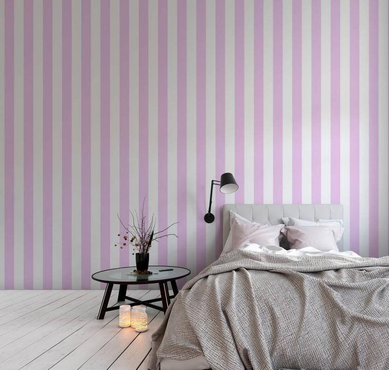 Striped wallpaper for nursery in pink 1351051 Without PVC AS Creation