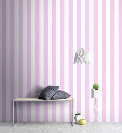 Striped wallpaper for nursery in pink 1351051 Without PVC AS Creation