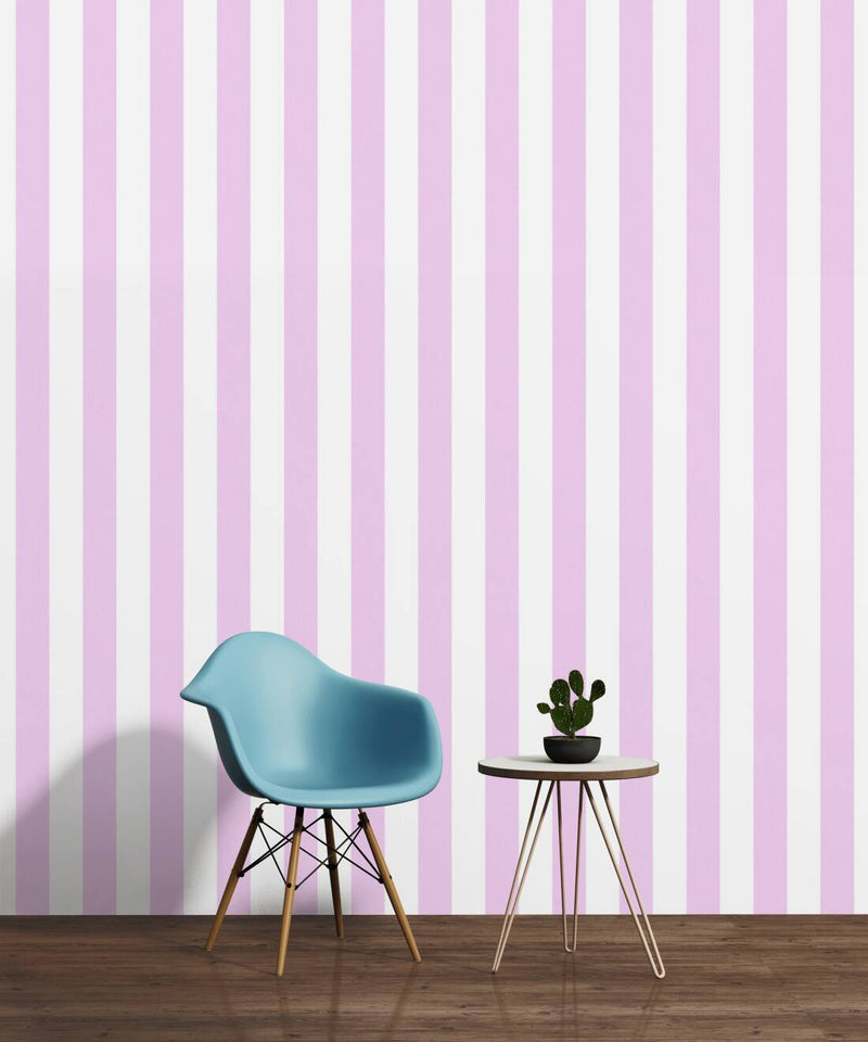 Striped wallpaper for nursery in pink 1351051 Without PVC AS Creation