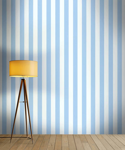 Striped wallpaper for nursery in blue AS Creation 1351055 Without PVC AS Creation