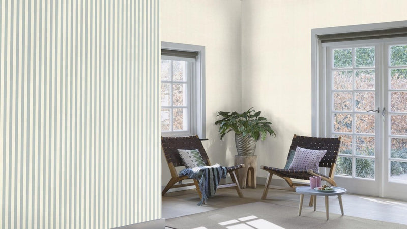 Striped wallpaper RASCH in white and blue, 2131730 AS Creation