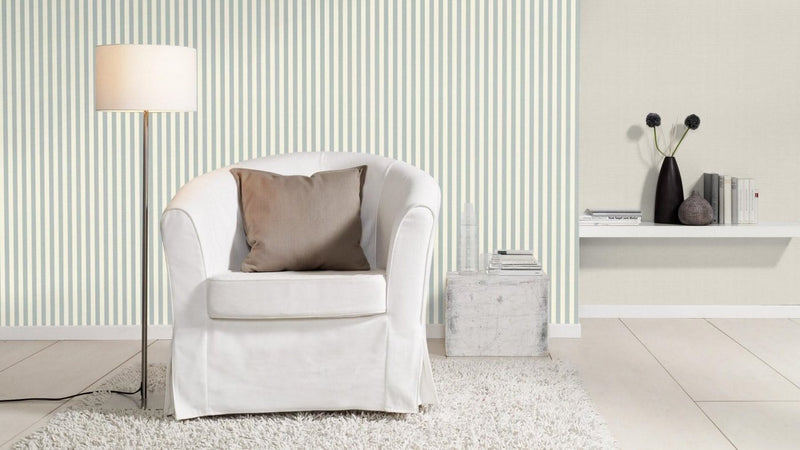 Striped wallpaper RASCH in white and blue, 2131730 AS Creation