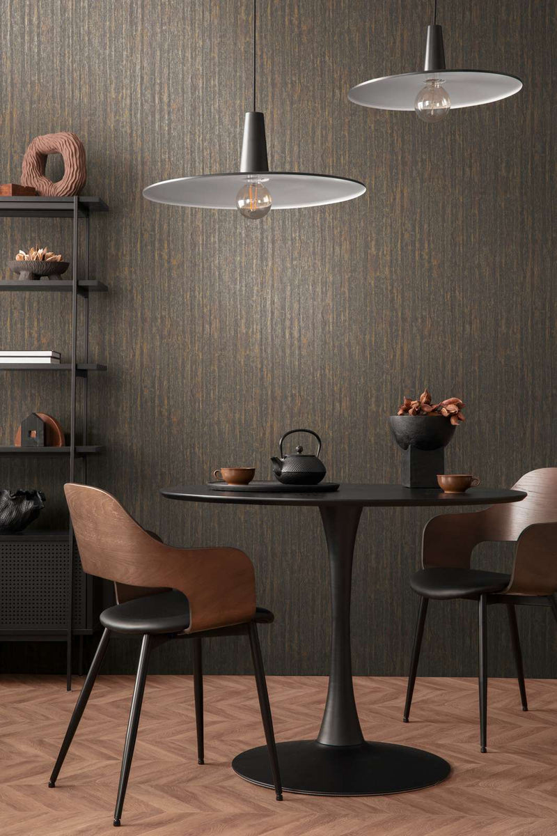 Textured wallpaper, slightly glossy, black and bronze, 1404540 AS Creation
