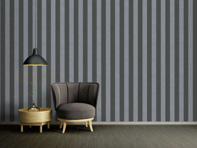 Striped wallpaper with matt finish: black and grey, 1372226 AS Creation