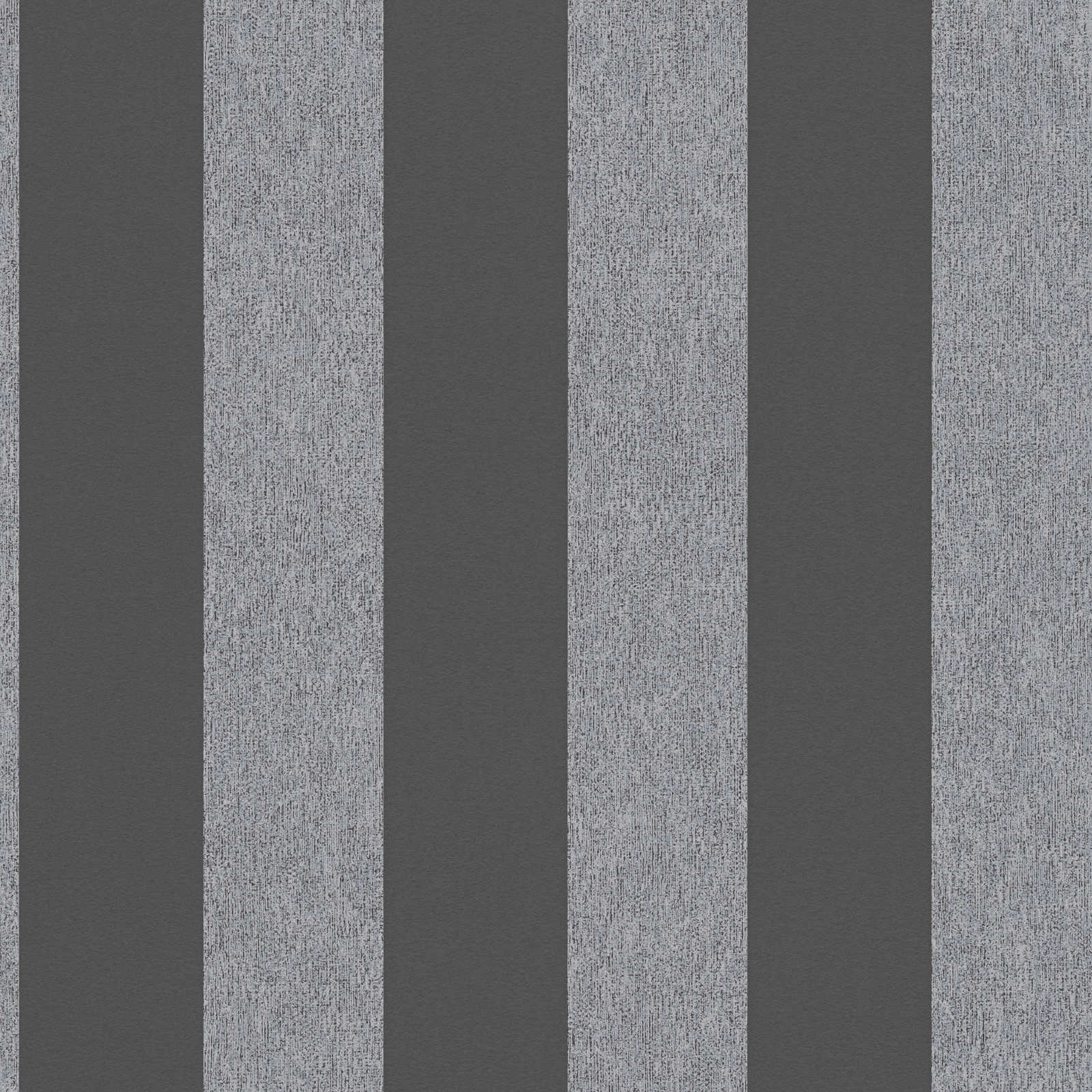 Svītrainas tapetes ar matētu virsmu: melnā un pelēkā, AS 390294 AS Creation