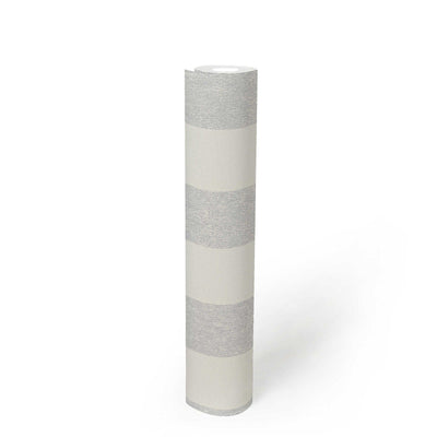 Striped wallpaper with matt finish - grey, 1372223 AS Creation