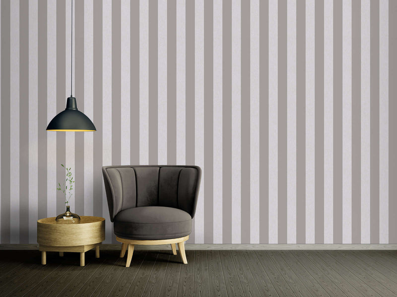 Striped wallpaper with matt finish: shades of grey, 1372225 AS Creation