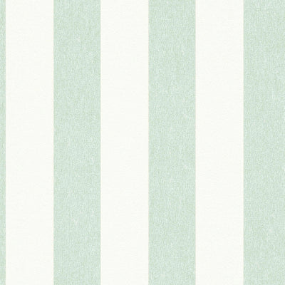 Striped wallpaper with matt finish: green and white - 1372224 AS Creation