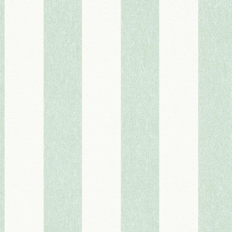 Striped wallpaper with matt finish: green and white - 1372224 AS Creation