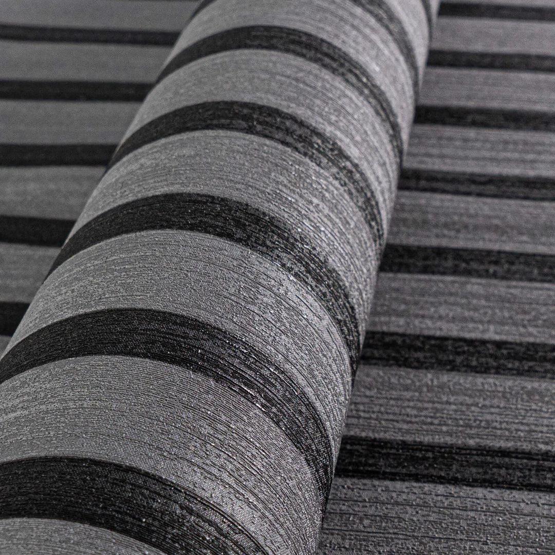 Svītrainas tapetes  ekskluzīvā trendā krāsā – pelēka, melnā - 2777554 AS Creation