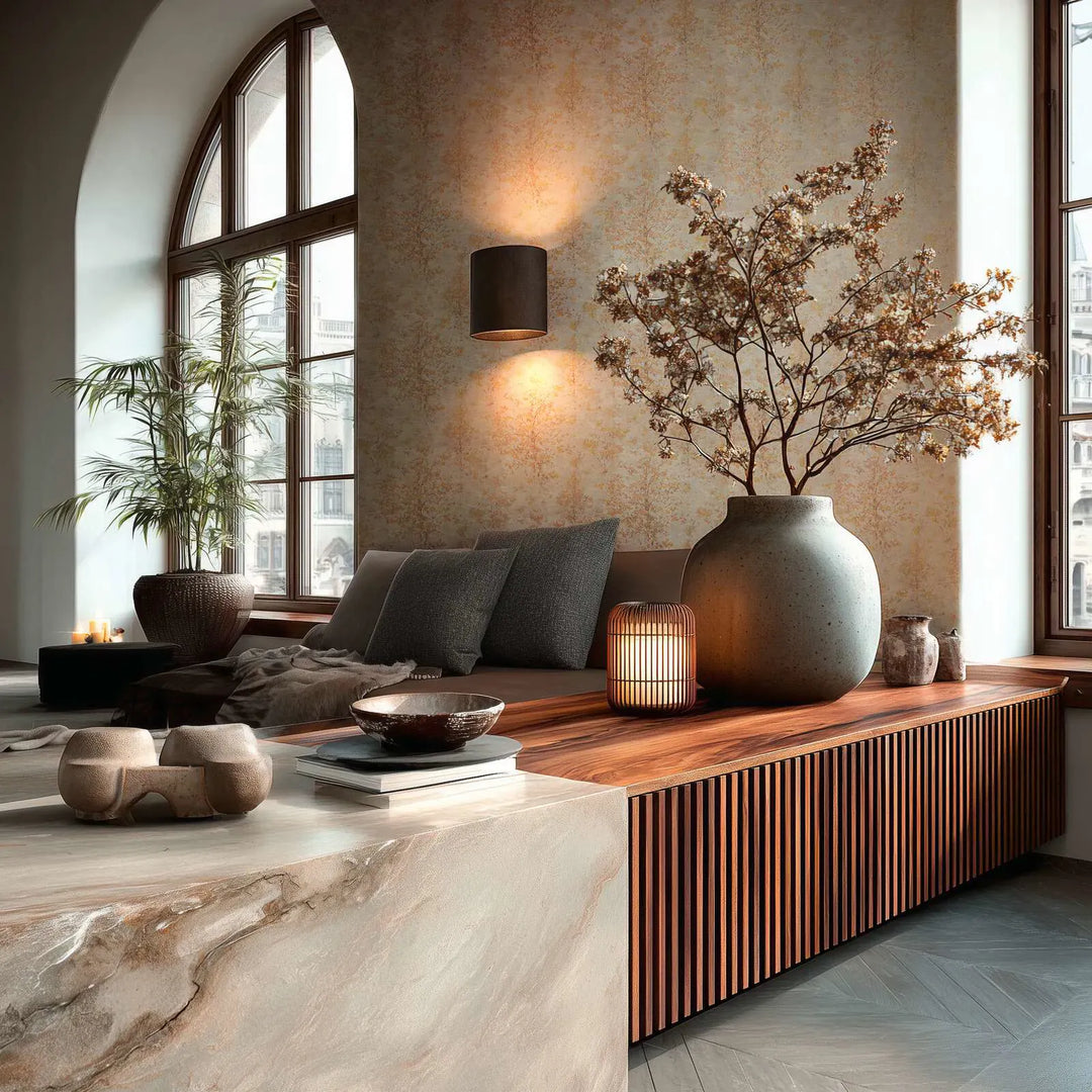 Tapešu ar stiliizētu koka motīvu | brūna krāsā - 3012705 AS Creation