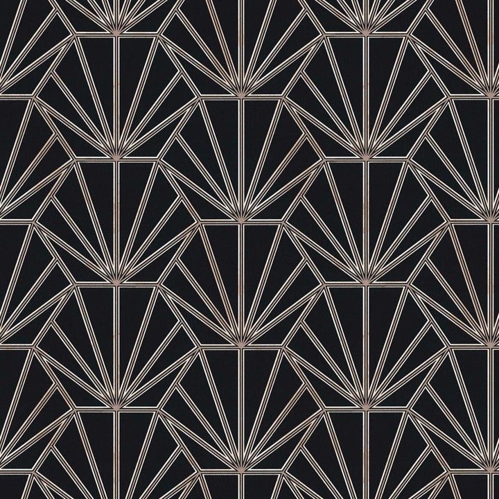 Tapetes Art Deco stila ar retro izskatu, melns, bronzas AS 375281 AS Creation