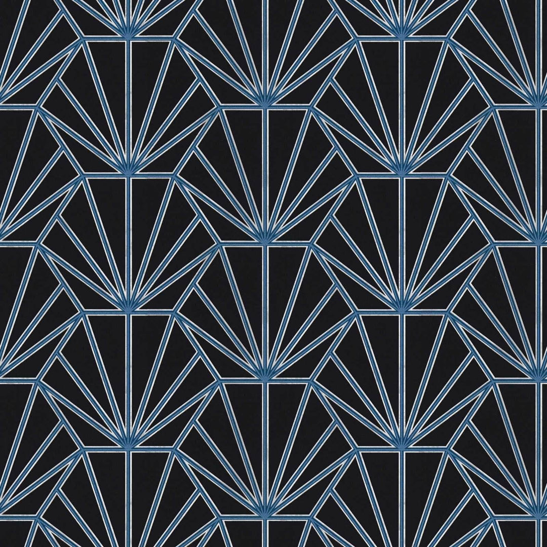 Tapetes Art Deco stila ar retro izskatu zilā krāsā AS 375282 AS Creation
