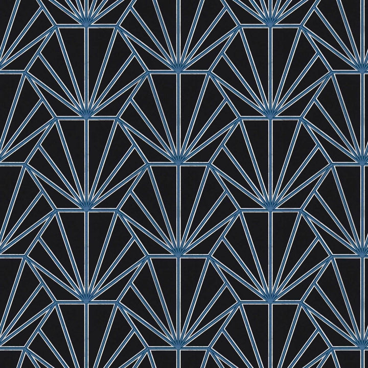 Tapetes Art Deco stila ar retro izskatu zilā krāsā AS 375282 AS Creation