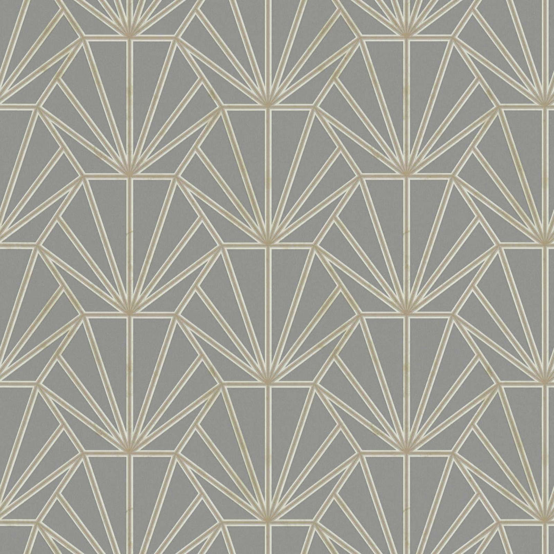 Tapetes Art Deco stila ar retro izskatu pelēkā, zeltā krāsā AS 375285 AS Creation