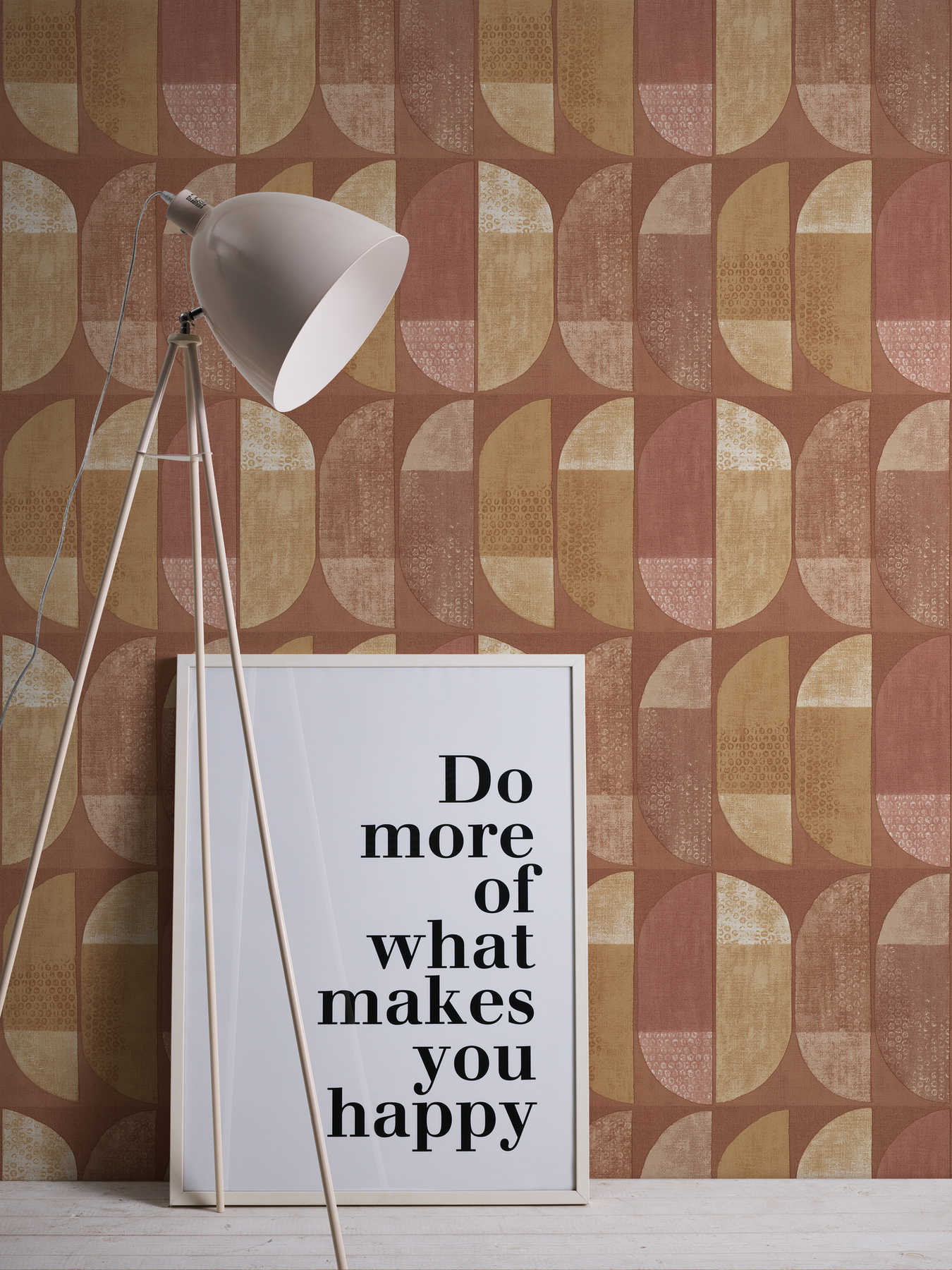 Tapetes skandināvu stilā brūnā un dzeltenā krāsā AS 375317 Tapetenshop.lv