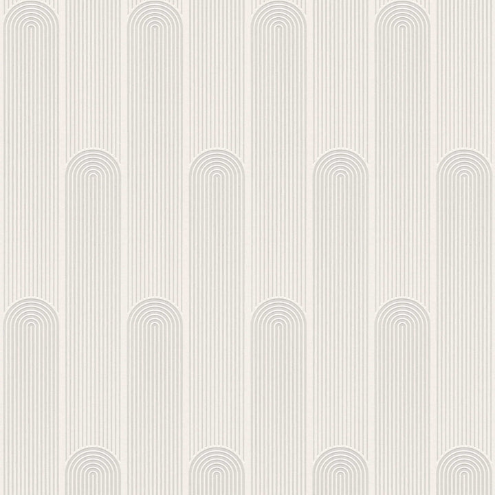 Tapetes retro Art Deco rakstu,  līniju dizains - balta, pelēka AS Creation