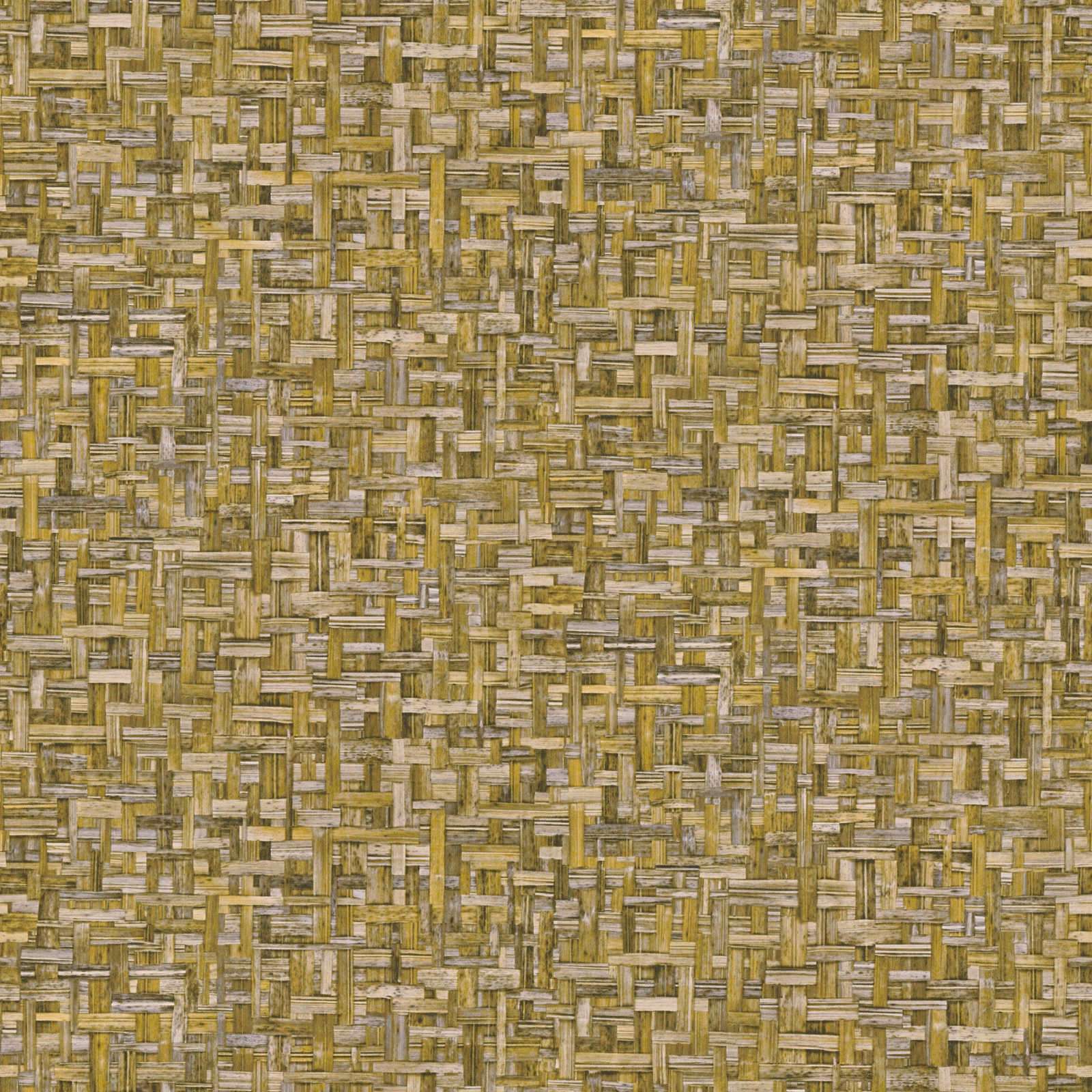 Tapetes kukurūzas dzeltenā krāsā ar pīta koka rakstu AS 377064 AS Creation