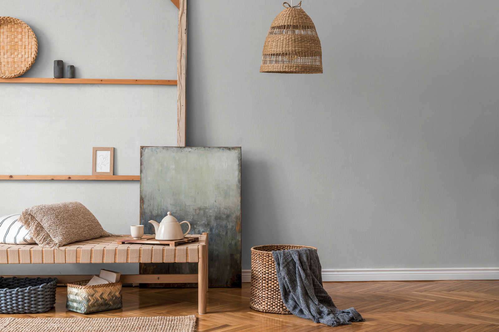 Gaišas tapetes ar lina faktūru pelēkos toņos AS 379535 AS Creation