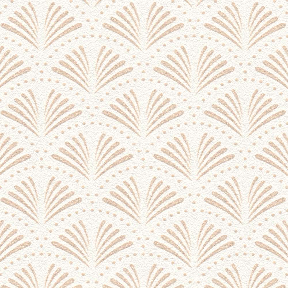 Retro tapetes baltas ar metāliski zelta rakstu AS 379571 Tapetenshop.lv