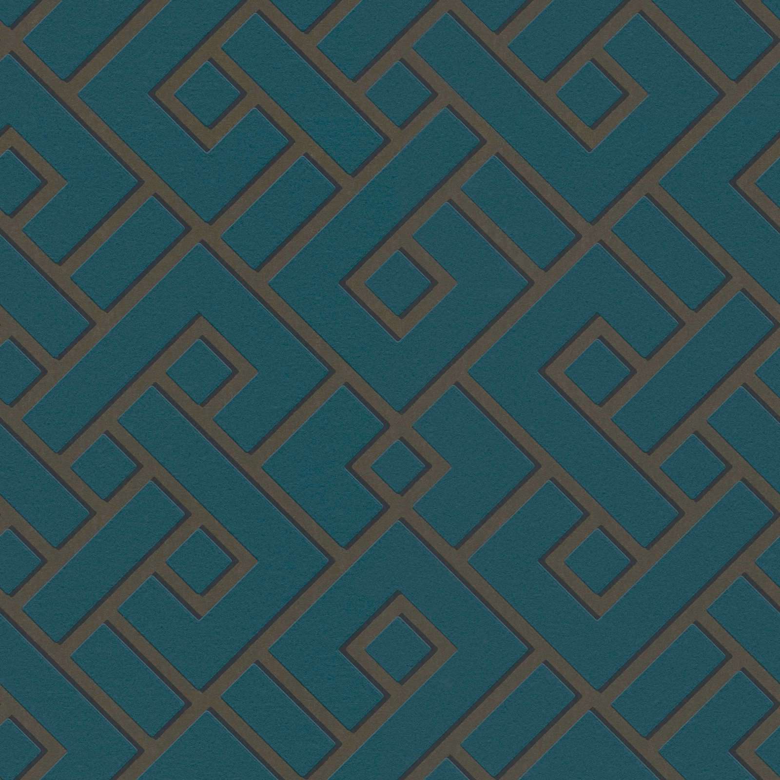 Tapetes ar grafisku dizainu un 3D efektu, zilos, zaļos toņos 379843 Tapetenshop.lv