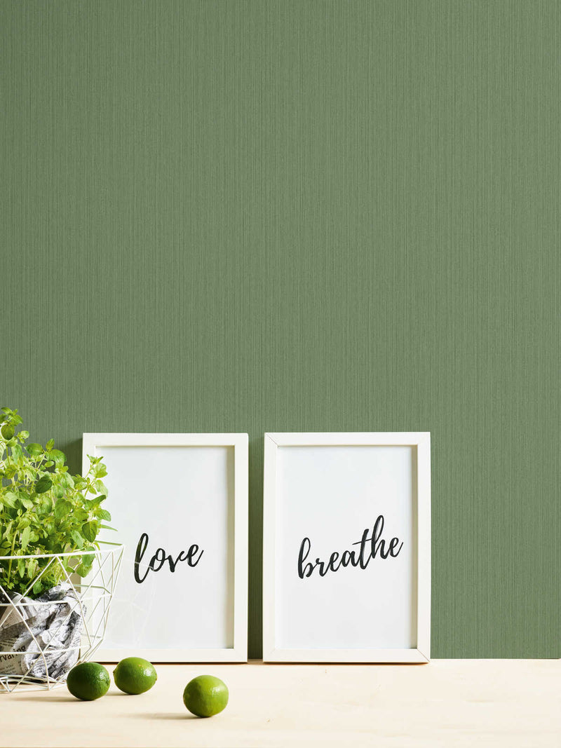 Michalsky dark green wallpapers with textile effect AS Creation 379875 Tapetenshop.lv