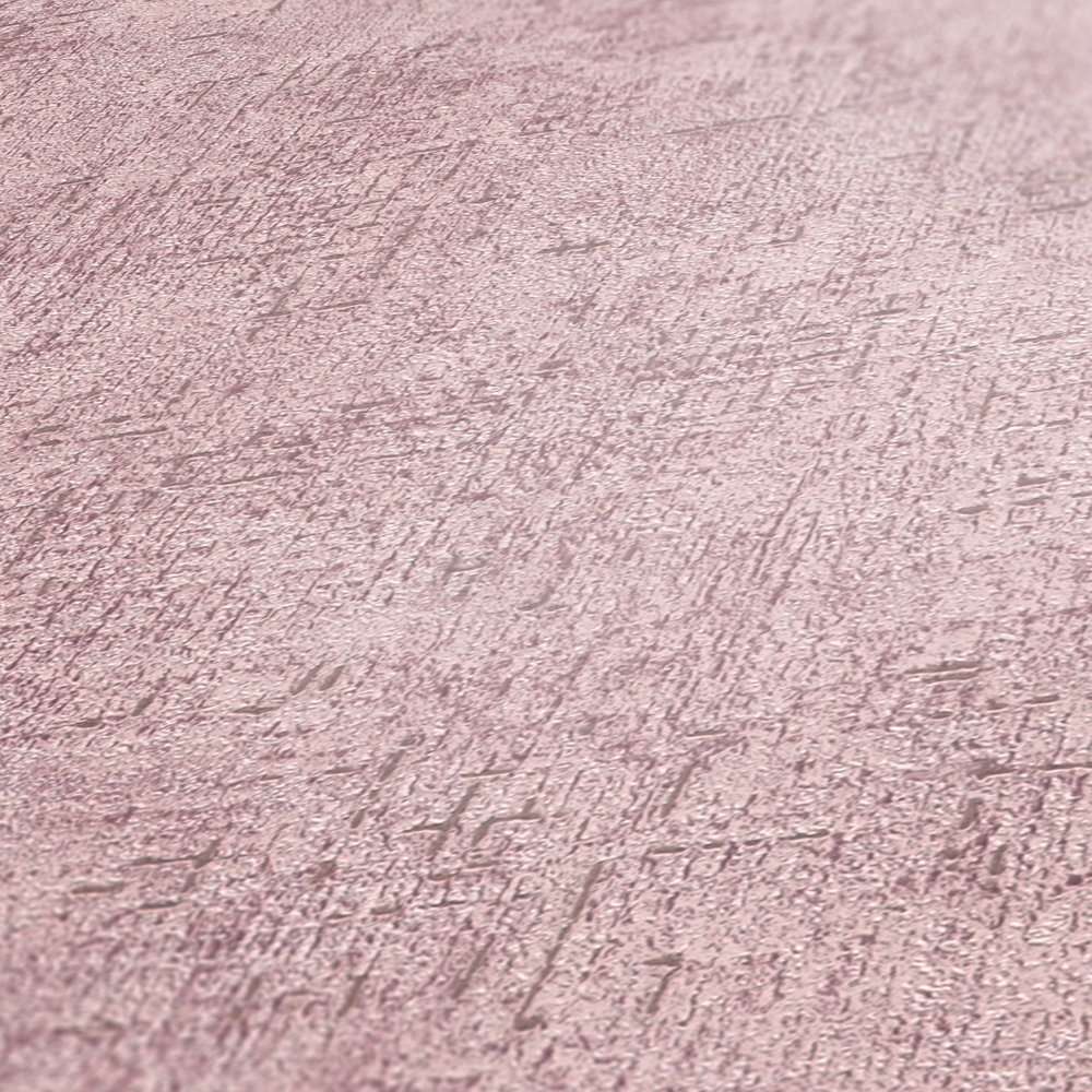 Rozā tapetes ar dekoratīva apmetuma imitāciju AS 380894 Tapetenshop.lv